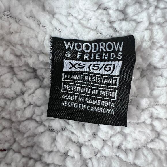 ✨Woodrow & Friends Dog Robe Kids 5/6 Small Sherpa Fleece Hooded Bathrobe Gray - Picture 5 of 6